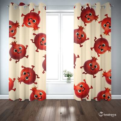 پرده پانچ  انار کارتونی بامزه