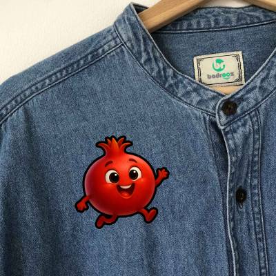 پچ حرارتی (برچسب لباس)  انار کارتونی بامزه