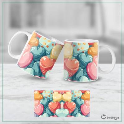 ماگ   قلب‌های آبنباتی