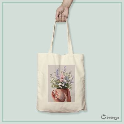 کیف خرید کتان (توت بگ) فنجان بهاری