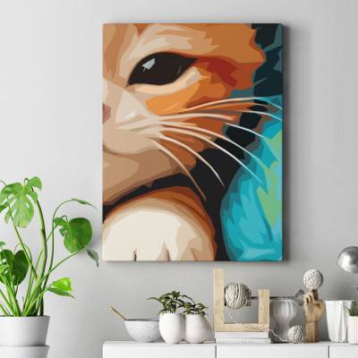 تابلو کنواس (بوم) بچه گربه و کاموا