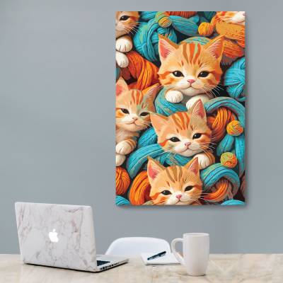 شاسی  بچه گربه و کاموا