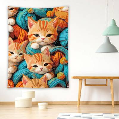 دراپ بنر بچه گربه و کاموا