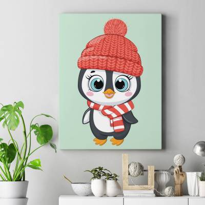تابلو کنواس (بوم) پنگوئن کارتونی