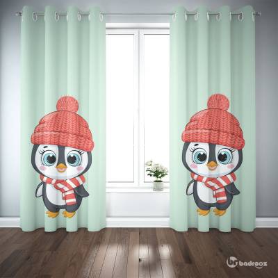 پرده پانچ پنگوئن کارتونی