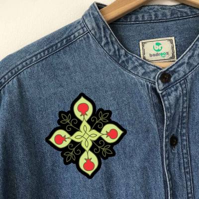 پچ حرارتی (برچسب لباس) نقوش سنتی چلیپ و انار