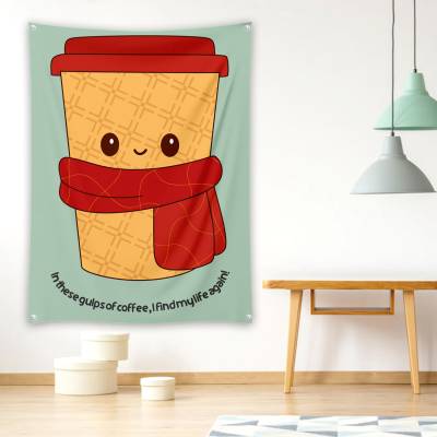 دراپ بنر لیوان کارتونی قهوه