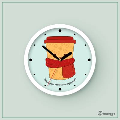 ساعت دیواری  لیوان کارتونی قهوه