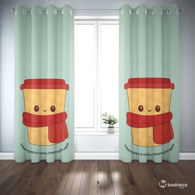 پرده پانچ لیوان کارتونی قهوه