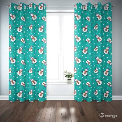 پرده پانچ پترن آدم برفی