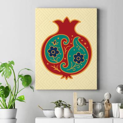 تابلو کنواس (بوم) انار اسلیمی