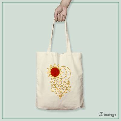 کیف خرید کتان (توت بگ) خورشید و ماه اسلیمی