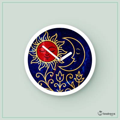 ساعت دیواری  خورشید و ماه اسلیمی