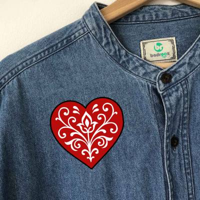 پچ حرارتی (برچسب لباس) قلب اسلیمی