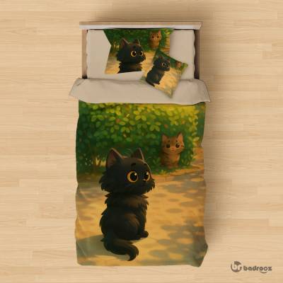 روتختی یک نفره گربه سیاه کنجکاو