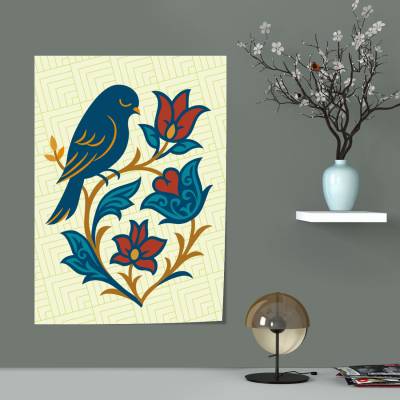 پوستر سیلک مرغ مینا اسلیمی