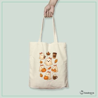 کیف خرید کتان (توت بگ) پترن روح‌های کارتونی