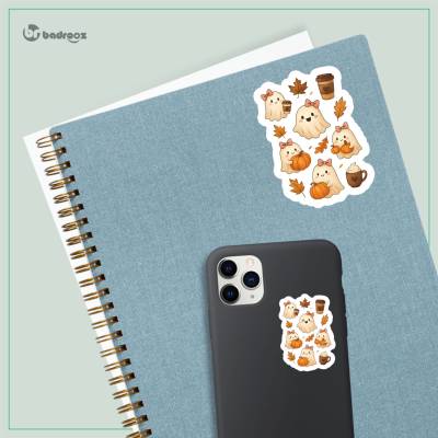 استیکر و برچسب پترن روح‌های کارتونی