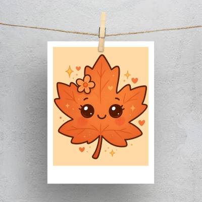 پولاروید(فتوکارت)  برگ پاییزی کارتونی