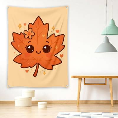 دراپ بنر  برگ پاییزی کارتونی