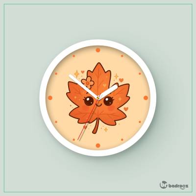 ساعت دیواری   برگ پاییزی کارتونی