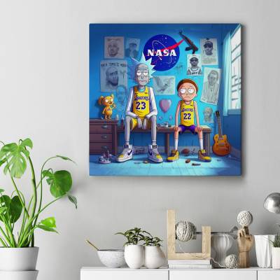 تابلو کنواس مربع (بوم) ریک و مورتی - Rick and Morty