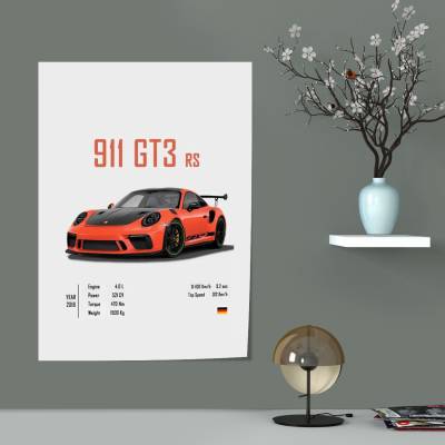 پوستر سیلک پورشه - Porsche 911 GT3
