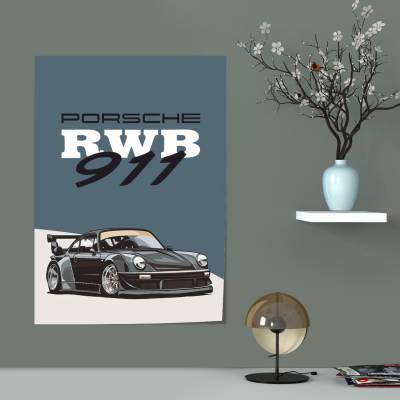پوستر سیلک پورشه - Porsche 911 RWB