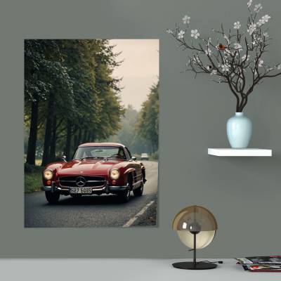 پوستر سیلک مرسدس بنز - Mercedes Benz 300 SL