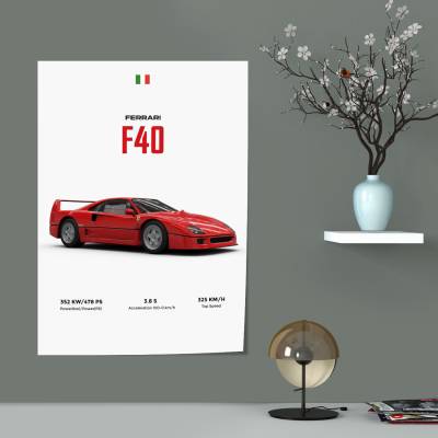 پوستر سیلک فراری - Ferrari F40 2