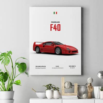 تابلو کنواس (بوم) فراری - Ferrari F40 2