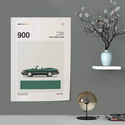 پوستر سیلک ساب - Saab 900