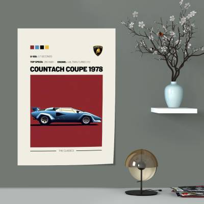 پوستر سیلک لامبورگینی - Lamborghini Countach Coupe 1978