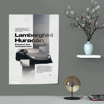 پوستر سیلک لامبورگینی - Lamborghini Huracan