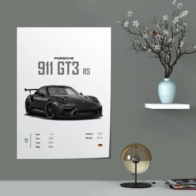 پوستر سیلک پورشه - Porsche 911 Turbo GT3 RS