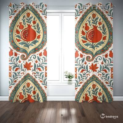 پرده پانچ ترمه سنتی با نقوش انار