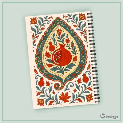 دفتر یادداشت ترمه سنتی با نقوش انار