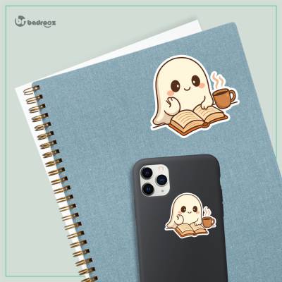 استیکر و برچسب روح کارتونی کتاب‌خوان