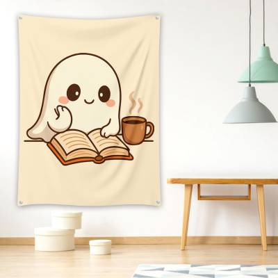 دراپ بنر روح کارتونی کتاب‌خوان