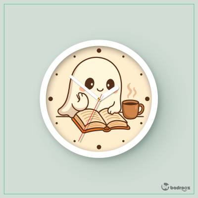 ساعت دیواری  روح کارتونی کتاب‌خوان