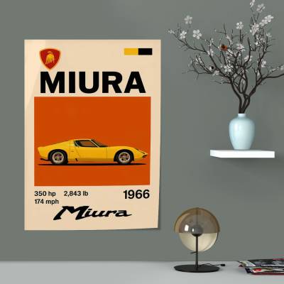 پوستر سیلک لامبورگینی - Lamborghini Miura