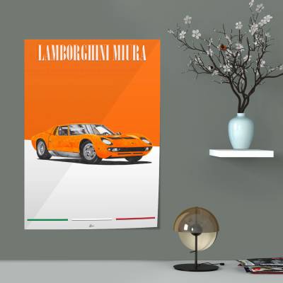 پوستر سیلک لامبورگینی - Lamborghini Miura 2