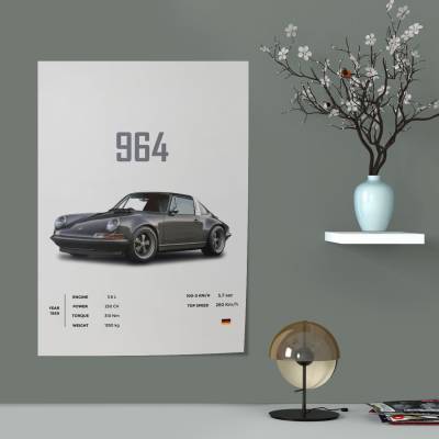 پوستر سیلک پورشه - Porsche 964
