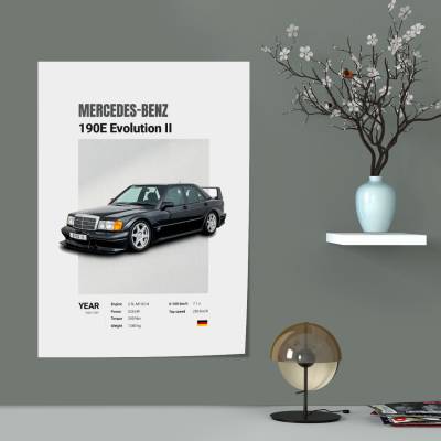 پوستر سیلک مرسدس بنز - Mercedes Benz 190E