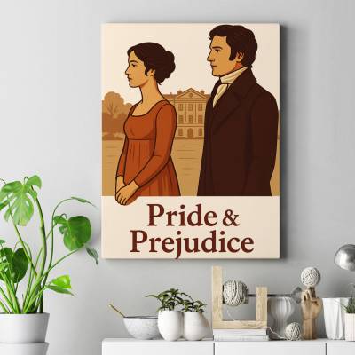 تابلو کنواس (بوم) دارسی و الیزابت در پمبرلی 