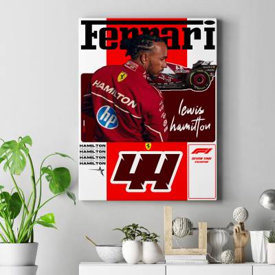تابلو کنواس (بوم) لویس همیلتون (Lewis hamilton f1)