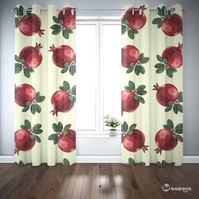 پرده پانچ انار آبرنگی