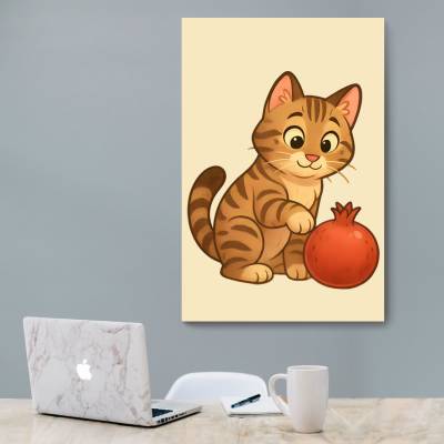 شاسی  بچه گربه و انار