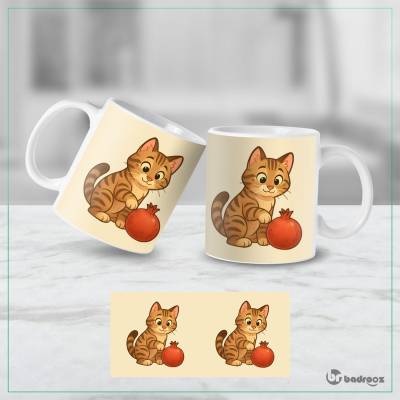 ماگ  بچه گربه و انار