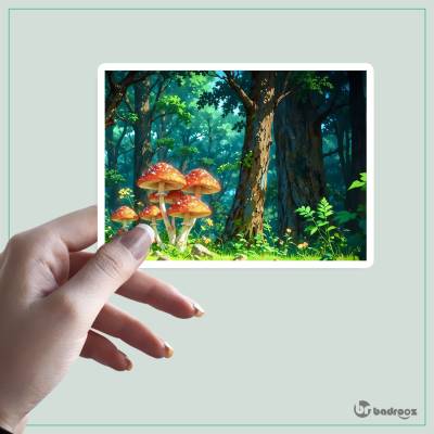 استیکر و برچسب طبیعت انیمه